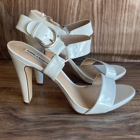 New with defects KARL LAGERFELD PARIS-Ankle Strap CIEONE Heels Shoes Size 11M - Picture 2 of 7